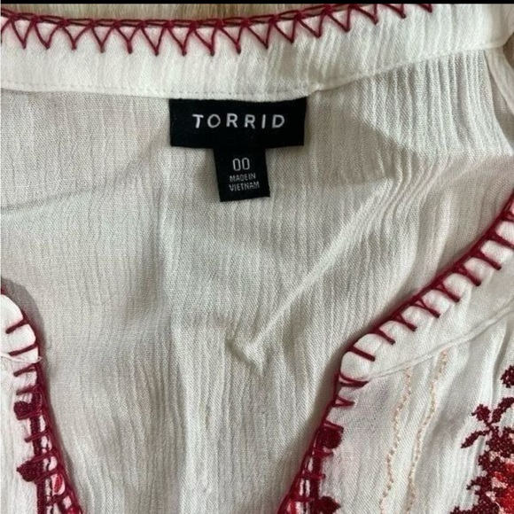 Torrid embroidered babydoll style top 00 - Picture 5 of 8